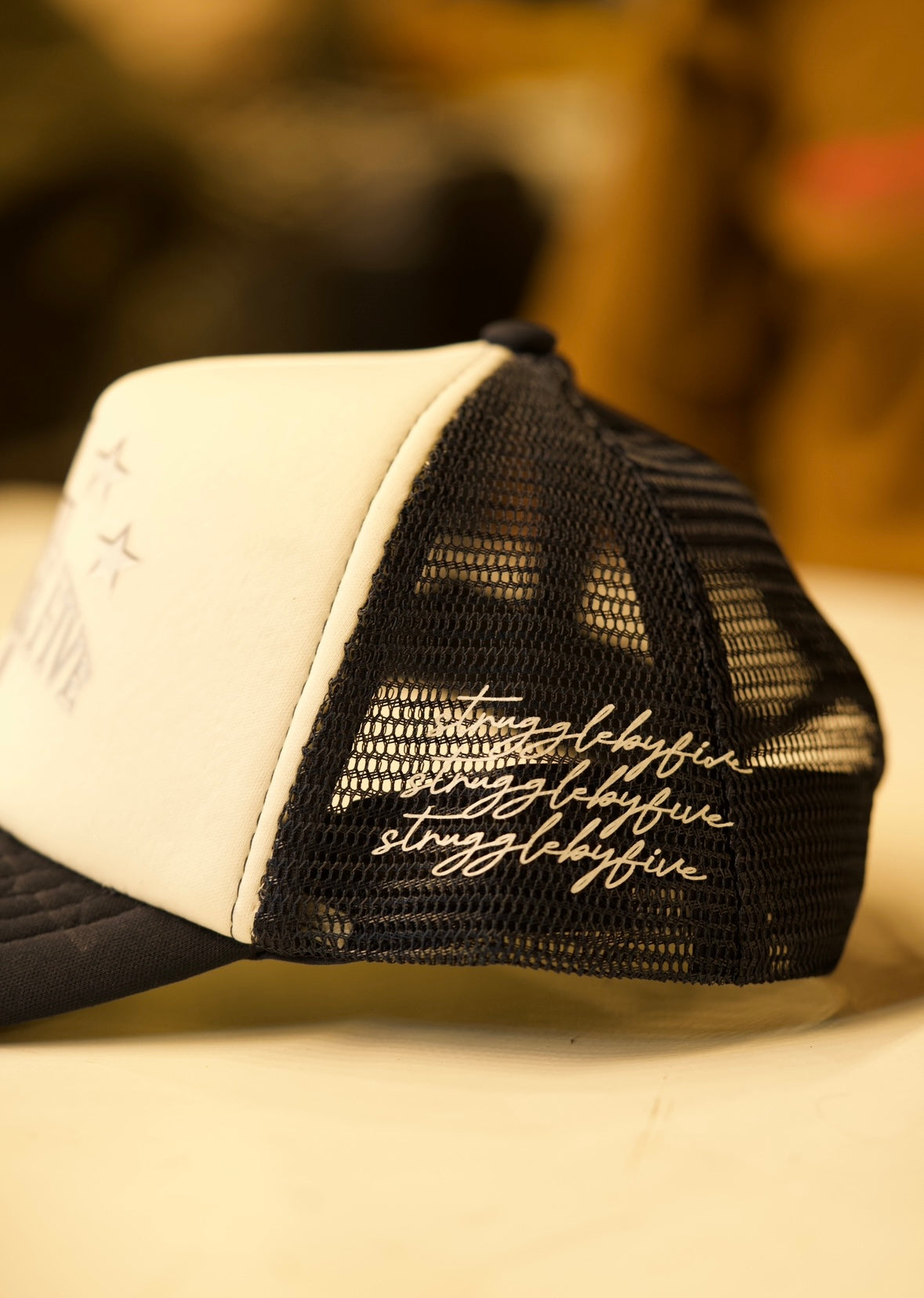 Navy Rated 5 Stars Trucker Hat