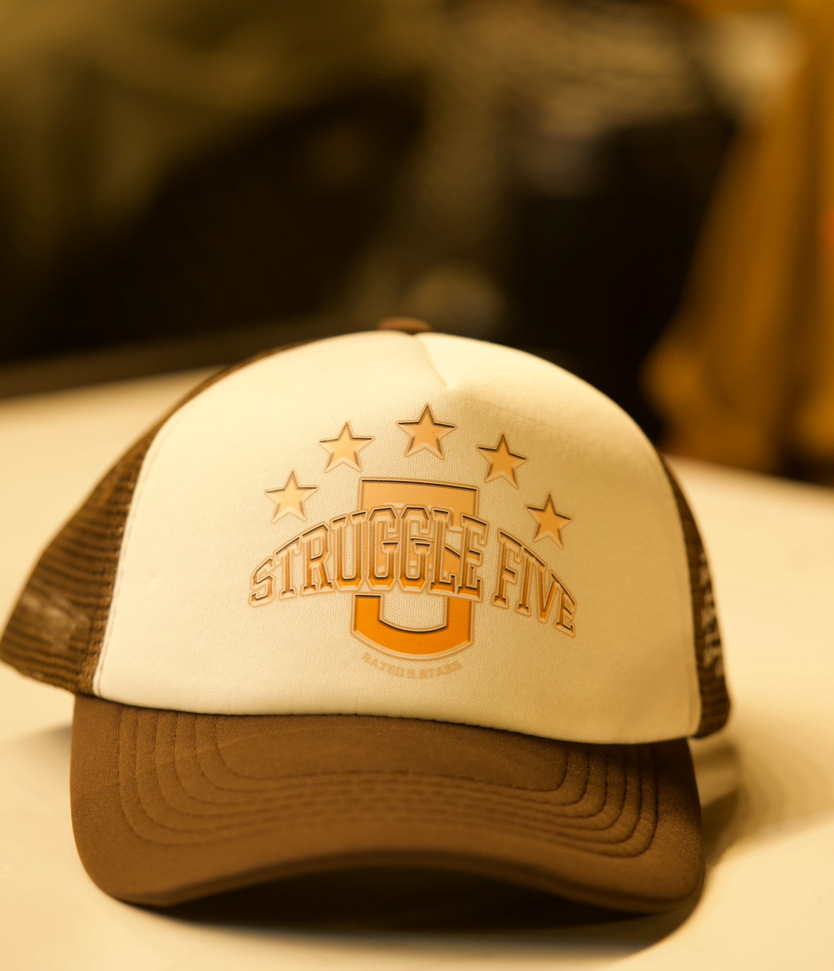 Brown Rated 5 Stars Trucker Hat