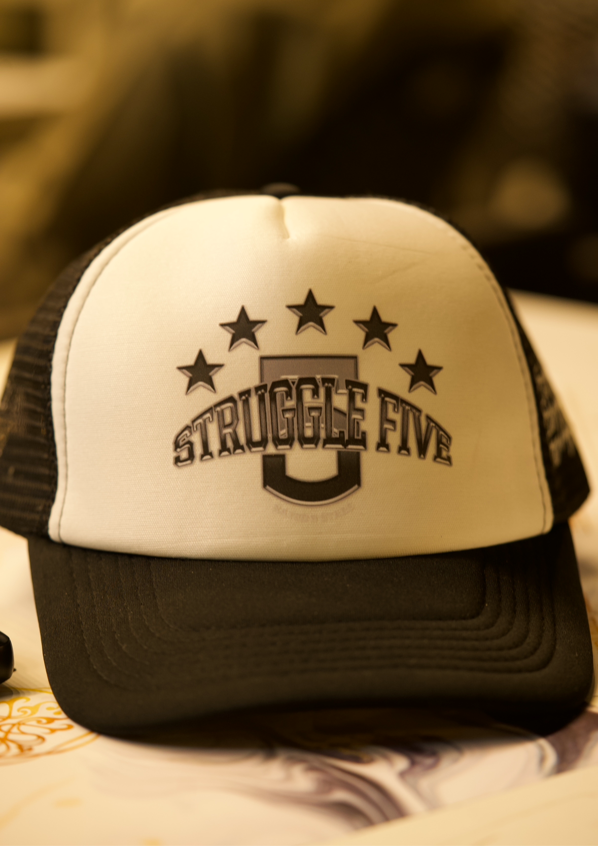 Black Rated 5 Stars Trucker Hat