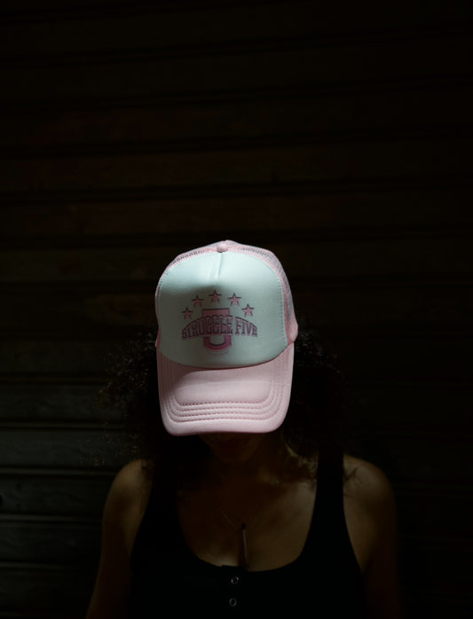Pink Rated 5 Stars Trucker Hat